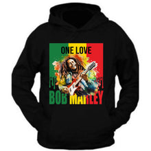 Load image into Gallery viewer, One Love Bob Marley Kingston Jamaica 1945 Rasta Leaf TEE Zion Rootswear Licensed  Hoodie Sweatshirt