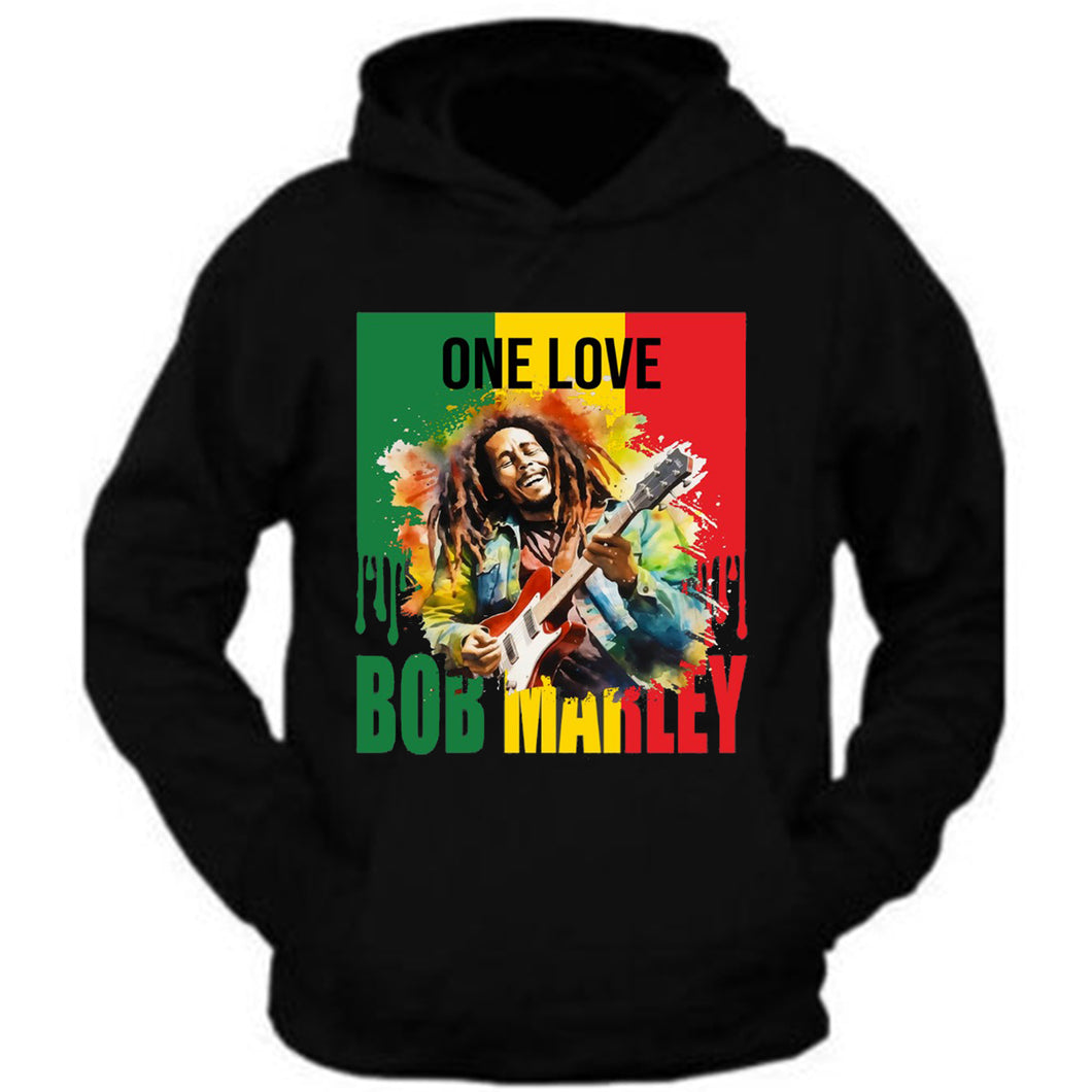 One Love Bob Marley Kingston Jamaica 1945 Rasta Leaf TEE Zion Rootswear Licensed  Hoodie Sweatshirt