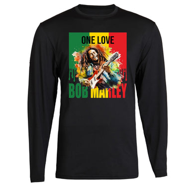 One Love Bob Marley Kingston Jamaica 1945 Rasta Leaf TEE Zion Rootswear Licensed Long Sleeve Tee