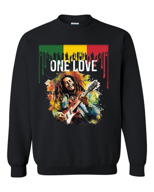 One Love Bob Marley Kingston Jamaica 1945 Rasta Leaf TEE Zion Rootswear Licensed Unisex Crewneck Sweatshirt Tee