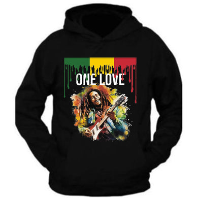 One Love Marley Kingston Jamaica 1945 Rasta Leaf TEE Zion Rootswear Licensed Hoodie