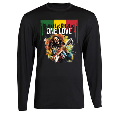 One Love Bob Marley Kingston Jamaica 1945 Rasta Leaf TEE Zion Rootswear Licensed Long Sleeve Tee