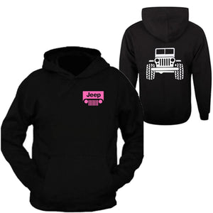 pink jeep hooded black sweatshirt 4x4 /// off road