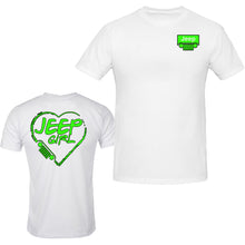 Load image into Gallery viewer, neon green jeep girl heart t-shirt  4x4 /// off road s to 5xl tee