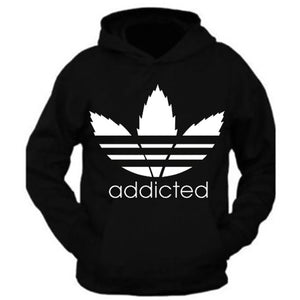 addicted tee hoodie sweatshirt weed blunt kush dope swag marijuana shirt flag front  s - 5xl black