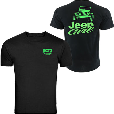 neon green jeep girl t-shirt  4x4 /// off road s to 5xl tee
