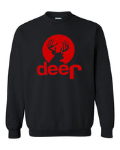 Load image into Gallery viewer, red jeep sweatshirt jeep deer hunting buck shirt unisex crew-neck sweatshirt tee
