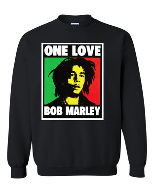 one love bob marley kingston jamaica 1945 rasta leaf tee zion rootswear licensed unisex crewneck sweatshirt tee