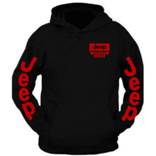 Load image into Gallery viewer, new all colors jeep tee /// black hoodie // s-2xl /// 4x4 /// off road black hoodie hooded sweatshirt