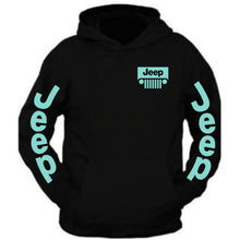 Load image into Gallery viewer, new all colors jeep tee /// black hoodie // s-2xl /// 4x4 /// off road black hoodie hooded sweatshirt