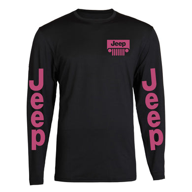 pink jeep s - 2xl 4x4 off road long sleeve tee