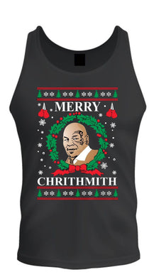 merry chirithmith mike tyson ugly christmas tee s -2xl black tank top