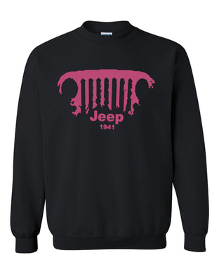 pink jeep sweatshirt/// jeep only in a jeep 1941 // 2xl /// 4x4 ///off road unisex crewneck sweatshirt tee