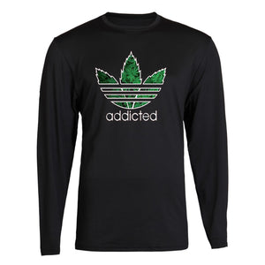 addicted tee weed blunt kush dope swag marijuana shirt flag unisex black  s - 2xl black long sleeve tee