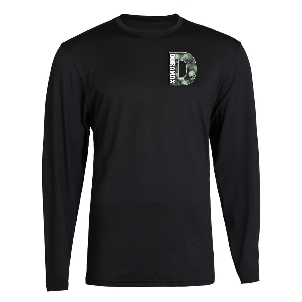 duramax skull pocket design color black long sleeve tee