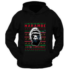 Load image into Gallery viewer, harambe rip loved christmas ugly hoodie unisex sweatshirt