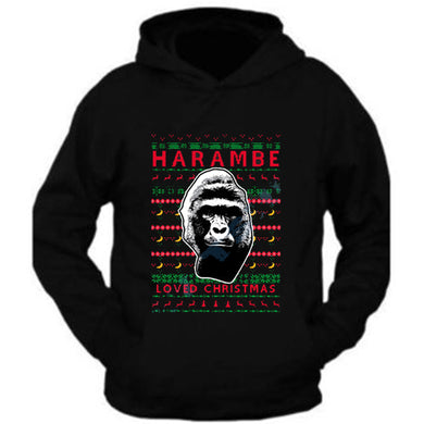 harambe rip loved christmas ugly hoodie unisex sweatshirt