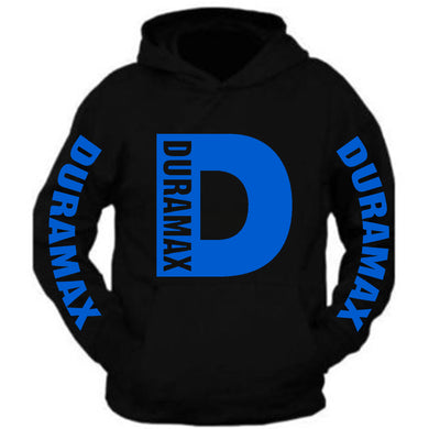duramax blue big design color black hoodie hooded sweatshirt