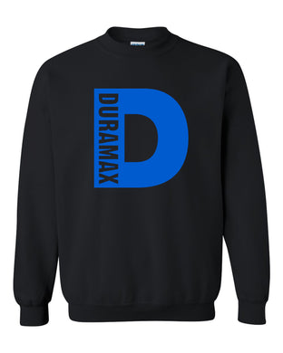 duramax blue big design color black unisex crewneck sweatshirt tee