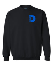 Load image into Gallery viewer, duramax small blue big design color black unisex crewneck sweatshirt tee
