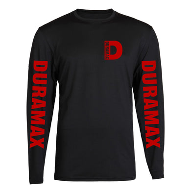 duramax red big design color black long sleeve tee