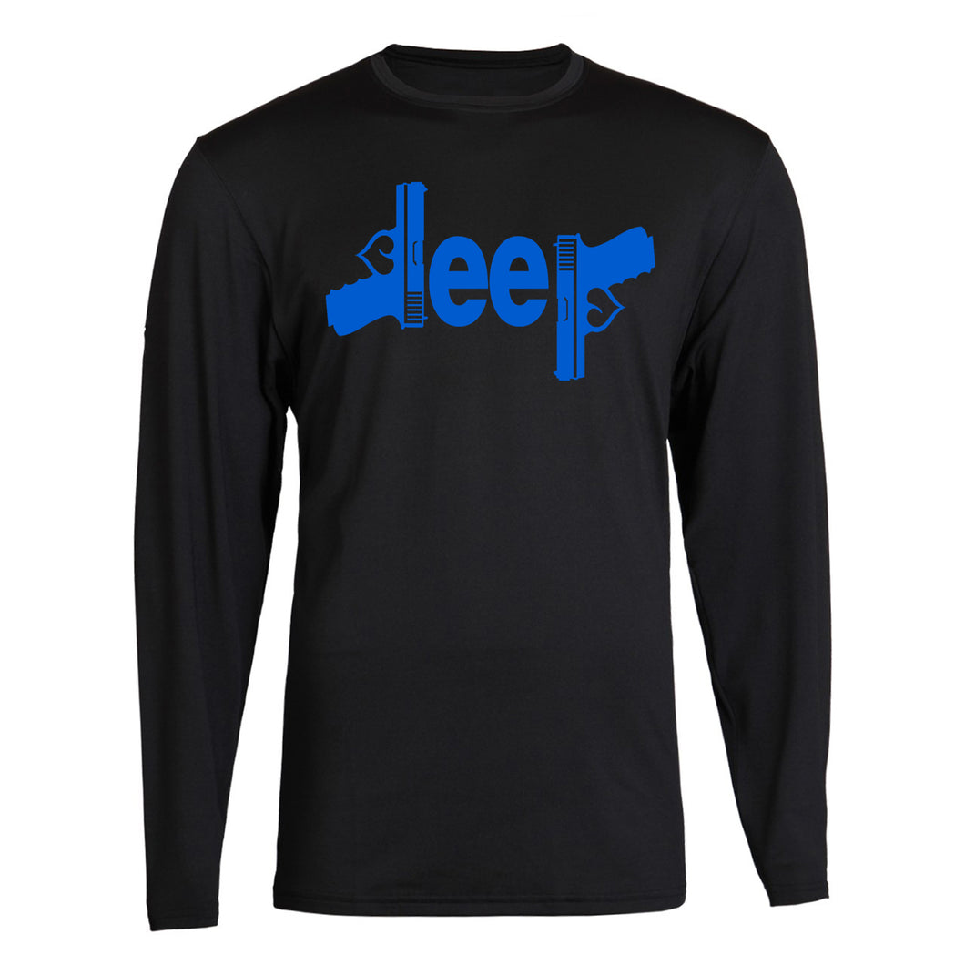 blue jeep gun tee  4x4 /// off road s to 2xl long sleeve
