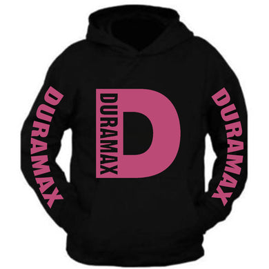 duramax pink big design color black hoodie hooded sweatshirt