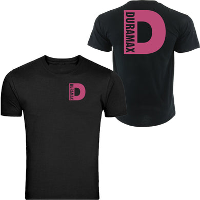 duramax pink big design t-shirt unisex color black & white tee
