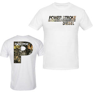 powerstroke camo diesel power front & back ford power stroke diesel t-shirt tee s-5xl