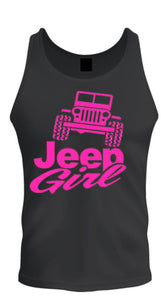 pink jeep girl tank top 4x4 /// off road s-2xl tee tank top