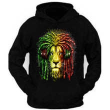 Load image into Gallery viewer, bob marley lion rasta jamaica 1945 rasta leaf tee zion licensed hoodie sweatshirt