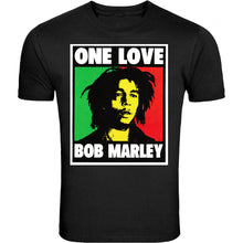 Load image into Gallery viewer, one love bob marley kingston jamaica 1945 rasta leaf tee zion rootswear licensed t-shirt tee