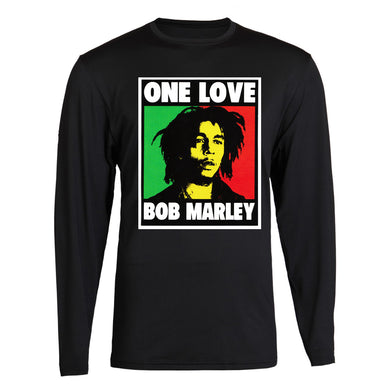 one love bob marley kingston jamaica 1945 rasta leaf tee zion rootswear licensed long sleeve tee