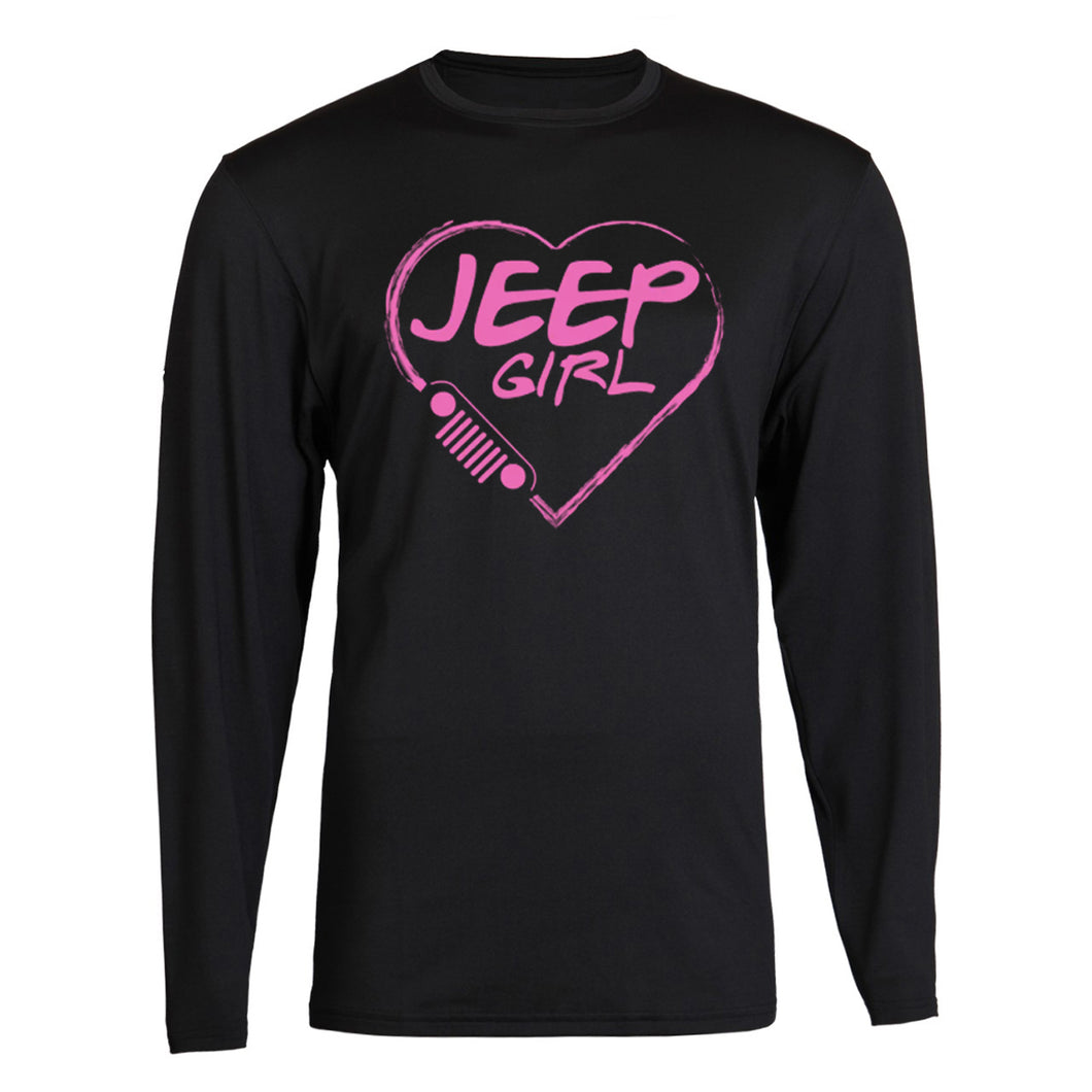 pink jeep girl heart tee unisex t-shirt long sleeve