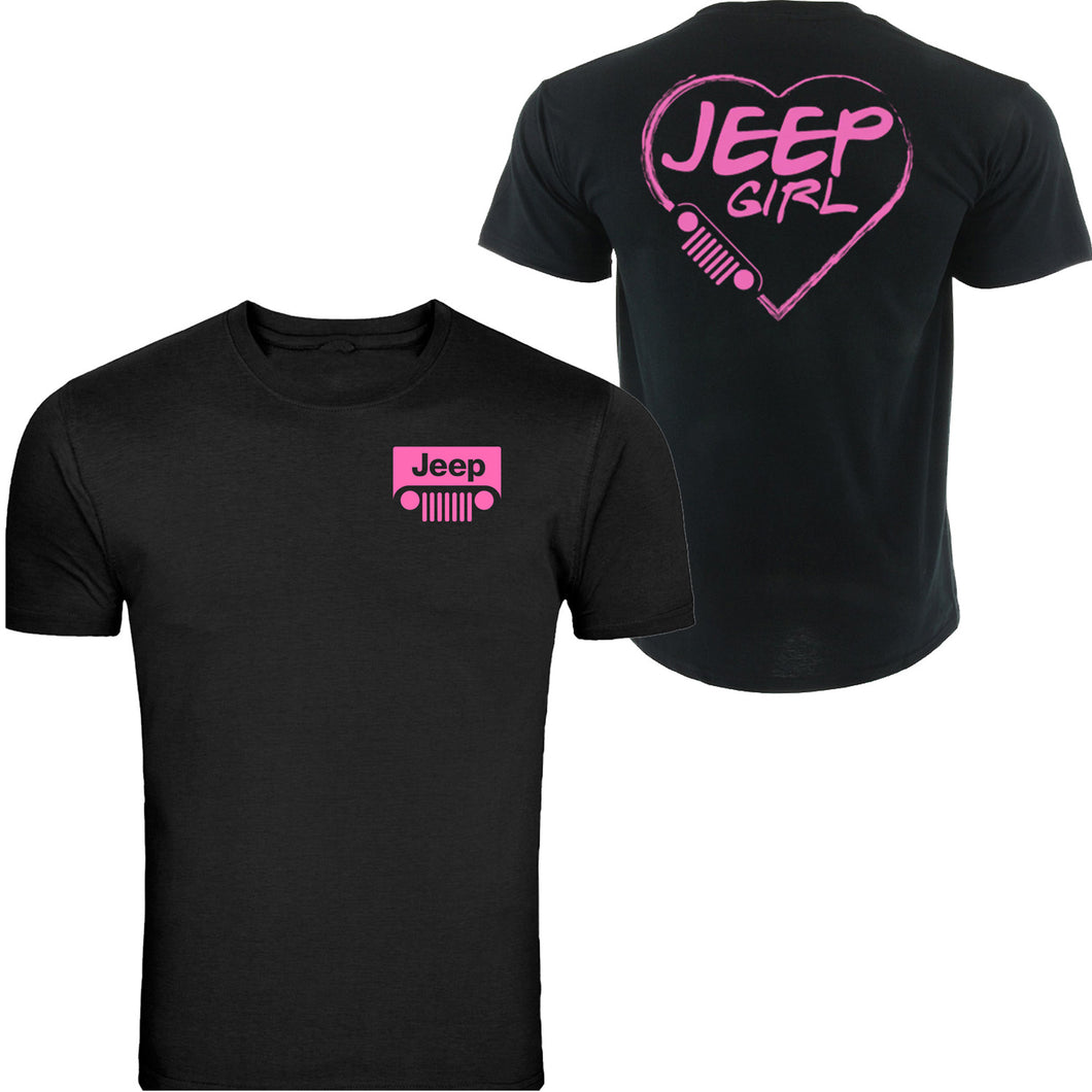 pink jeep girl heart t-shirt  4x4 /// off road s to 5xl tee