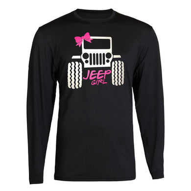 pink bow-tie jeep girl tee unisex t-shirt long sleeve