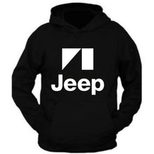 Load image into Gallery viewer, white jeep tee /// black hoodie // s-2xl /// 4x4 /// off road black hoodie hooded sweatshirt