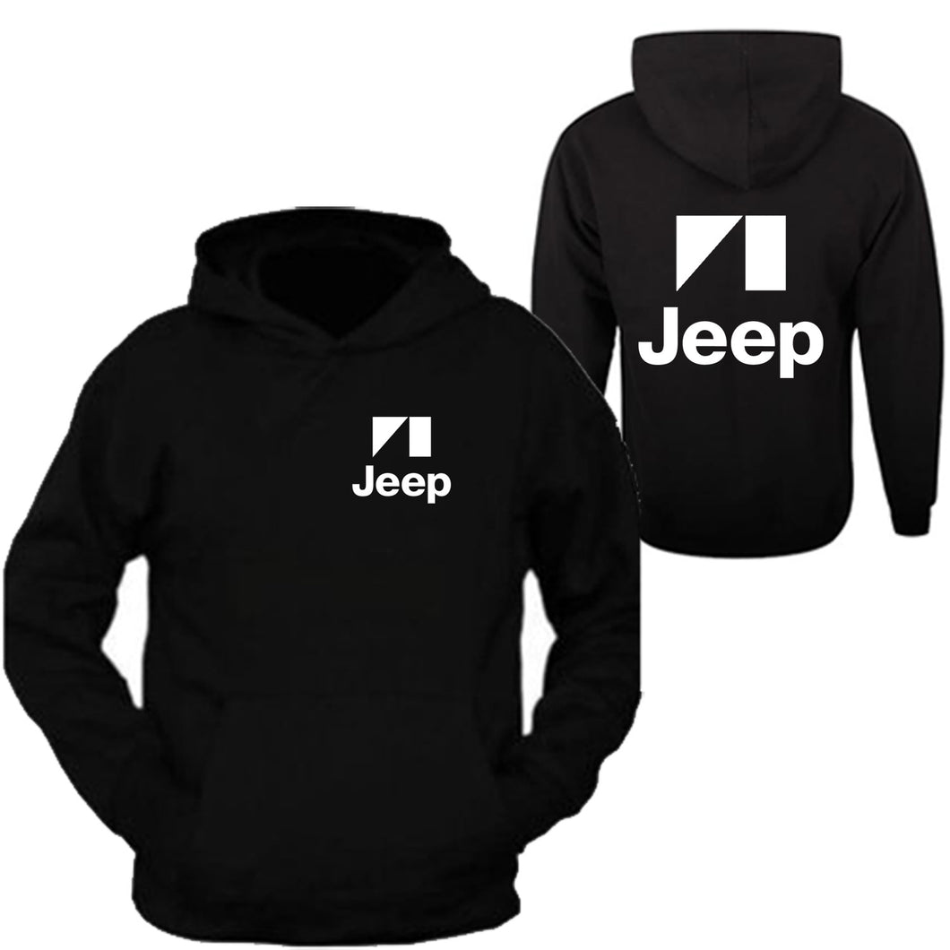 white jeep tee /// black hoodie // s-2xl /// 4x4 /// off road black hoodie hooded sweatshirt