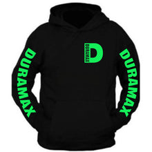 Load image into Gallery viewer, duramax hoodie sweatshirt all sizes all colors the back is plain green