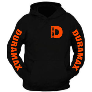 duramax hoodie sweatshirt all sizes all colors the back is plain orange