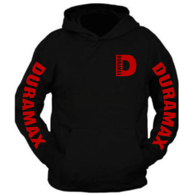 duramax red pocket design color black hoodie hooded sweatshirt