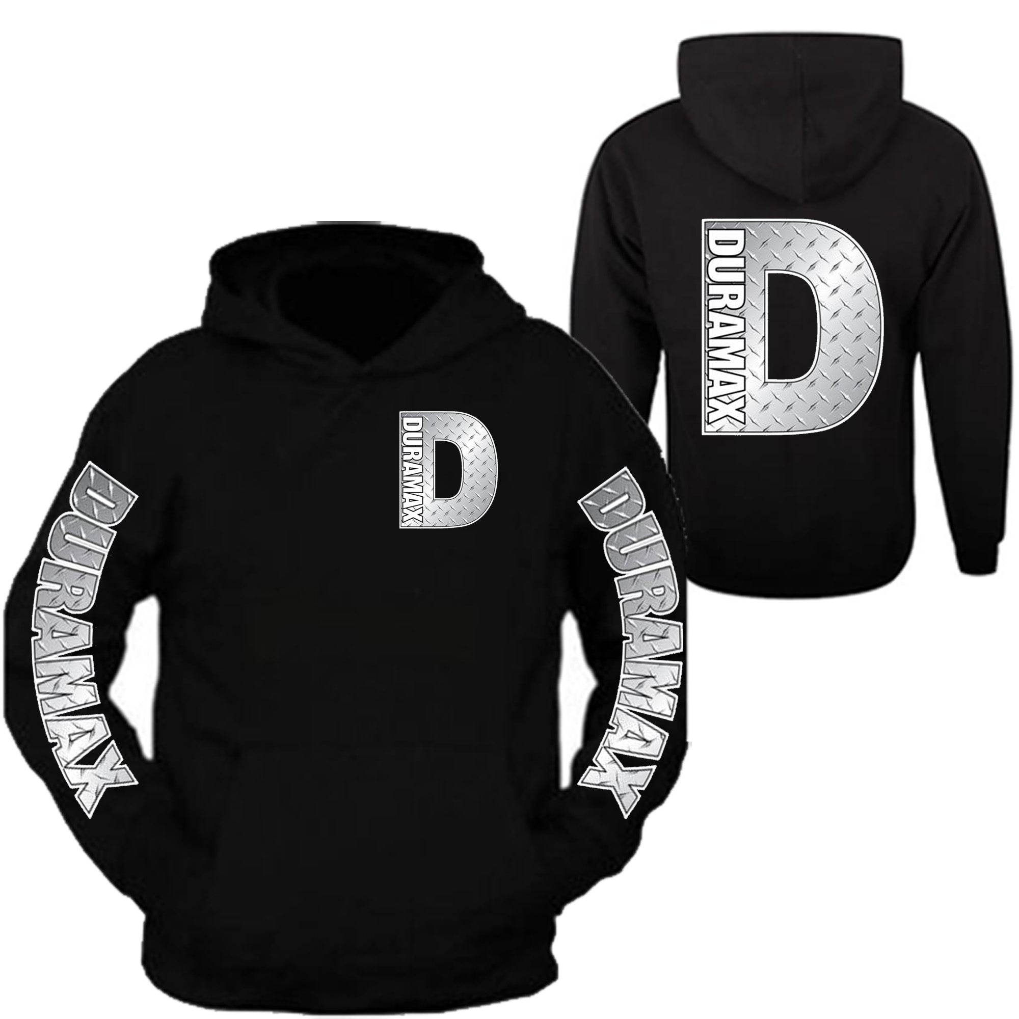 Duramax Silver Metal Chrome Pocket Design Color Black Hoodie Hooded Sw GAWX T SHIRTS SPF