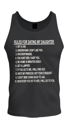 father's day gift for dad shirt rules for dating my daughter soft premium unisex t-shirt tank top