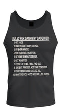 Load image into Gallery viewer, father&#39;s day gift for dad shirt rules for dating my daughter tee tank top s-2xl