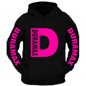duramax big design all colors black hoodie hooded sweatshirt neon pink