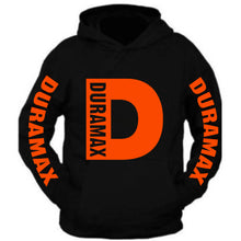 Load image into Gallery viewer, duramax big design all colors black hoodie hooded sweatshirt orange