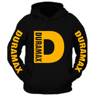 duramax yellow big design color black hoodie hooded sweatshirt
