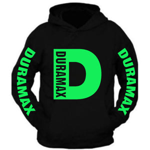 duramax big design all colors black hoodie hooded sweatshirt neon green