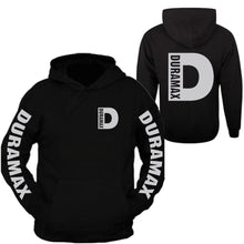 Load image into Gallery viewer, duramax hoodie sweatshirt all sizes all colors front and back gray