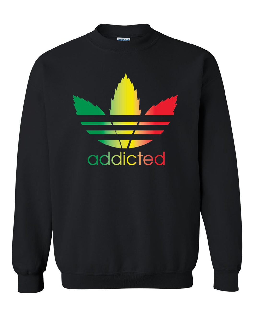 addicted rasta bob color tee s - 2xl crewneck sweatshirt tee